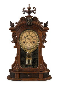 ANSONIA "Monarch", 8 day time and strike shelf clock, in rosewood case with original glass, circa 1887, 62.5cm high