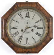 Two Ansonia lever patent American timber cased wall clocks, 19th century, ​28cm high - 2