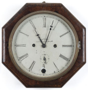 Two Ansonia lever patent American timber cased wall clocks, 19th century, ​28cm high - 4