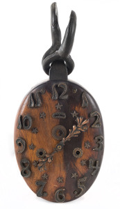 Pulley block novelty hanging clock, early 20th century, 41cm high