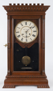 SETH THOMAS "Garfield" 8 day time and strike weight driven movement with damascened pendulum, circa 1883, note: no weights, 75cm high