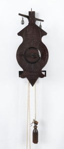 "COLUMBUS" Foliot clock made for the Columbian Exhibition of 1893, commemorating 400th anniversary of Christopher Columbus. This style of clock harks back to 14th century Germany to the Black Forest region, 36cm high