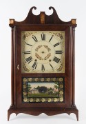TERRY & SONS "Pillar and Scroll" 30 hour time and strike wooden movement shelf clock, circa 1835, ​79cm high