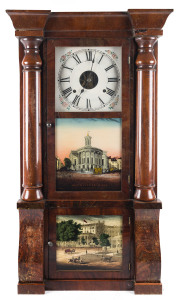 SETH THOMAS "Column and Cornice" 8 day time and strike shelf clock with weight driven lyre movement, circa 1870, 82cm high