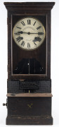 National Time Recorder Co. Ltd. time clock in timber case, circa 1900, dial marked "Blackfriars Road, London, S.E. Made In England", 87cm high