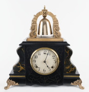 GILBERT "Curfew" American wood cased shelf clock, half and hour strike on chime bell, circa 1900, 43cm high