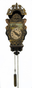Dutch Stool-Clock with painted dial surround, 19th century, 77cm high