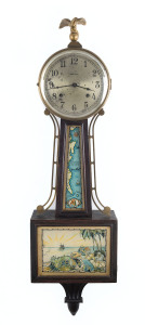 INGRAHAM "Treasure Island" banjo hanging clock with No.2 duo-rod strike with nice bim-bam tone, circa 1926, ​96cm high