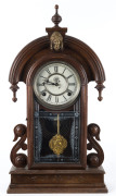 WATERBURY "Parisian", 8 day time and strike parlour clock in walnut case, circa 1886, ​59cm high