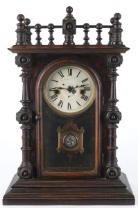 E.N.WELCH "Gerster V.P." 8 day time and strike shelf clock with tablet pendulum in rosewood case, circa 1880, 46cm high