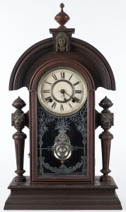 ANSONIA "King" 8 day time and strike parlour clock, circa 1880. Note: this model was often referred to as a "Flour" clock in Australia as it was often given as an incentive for people to purchase larger quantities of flour from certain millers, 60cm high