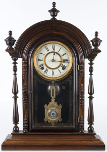 E.N. WELCH "Parepa V.P." 8 day time and strike shelf clock with tablet pendulum, original glass, paper dial and rosewood case, circa 1875, ​56cm high