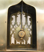 A French Gothic architectural time and strike clock with sunburst pendulum and ornately cast ormolu case, 19th century, 64cm high - 4