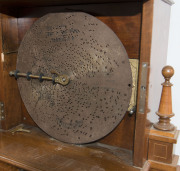 POLYPHON Musical clock in architectural timber case, with 6 discs, circa 1900, ​Junghans movement with Regina player. 56cm high - 3