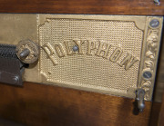 POLYPHON Musical clock in architectural timber case, with 6 discs, circa 1900, ​Junghans movement with Regina player. 56cm high - 6