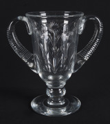 WEBB CORBETT heavy crystal vase with wheel cut decoration, Stourbridge, England, late 19th early 20th century, acid etched mark "Webb Corbett", 20cm high