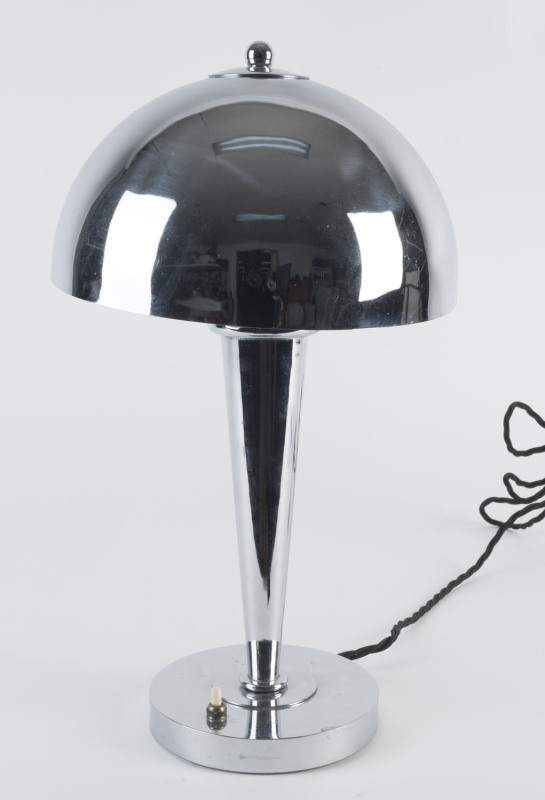 A French Art Deco chrome table lamp, circa 1930, 41cm high