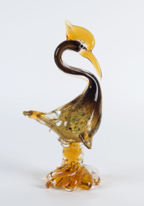 A Murano Italian art glass bird statue, 20th century, 32cm high