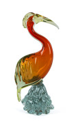 ARCHIMEDE SEGUSO Murano uranium and orange glass, bird figure, circa 1950, 37cm high