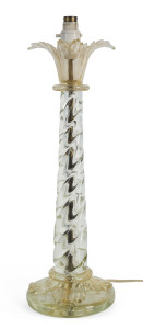 Barovier & Toso murano glass, gold-flecked electric lamp base, circa 1930s, 53cm tall.