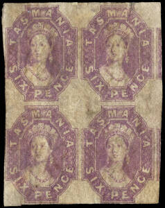 1860-67 (SG.44-49) 6d Chalon local printings; a study on leaves of the shades with some mint and unused examples (incl. blk of 4); margins good throughout. Useful group with few 1/- included and small number of fiscals in multiples. High cat. value.