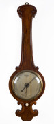 An English banjo barometer in mahogany case, 19th century, 100cm high