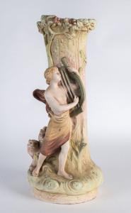 ROYAL DUX porcelain figured vase, 20th century, 52cm high