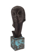 An Austrian Art Deco ceramic bust, circa 1930, 29cm high