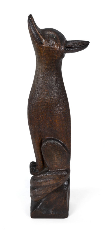 A German Black Forest carved timber fox statue, late 19th century, 70cm high