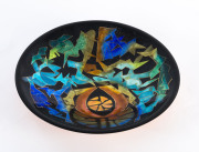 DEBBIE SHEEZEL contemporary enamel and copper charger, circa 1970s, signed at base "Sheezel", 39cm diameter