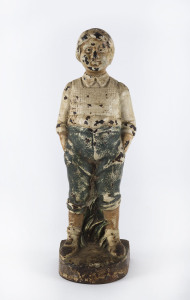 An American painted cast iron figural doorstop by Hubley, early 20th century, 28cm high