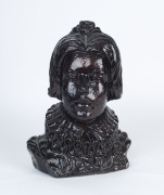 A glazed terracotta bust of Queen Elizabeth I, 20th century, 32cm tall. (and very heavy!)