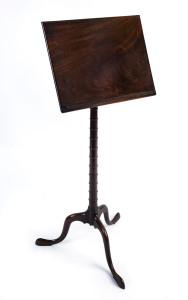 An English Georgian chinoiserie mahogany music stand, circa 1760, 103cm high