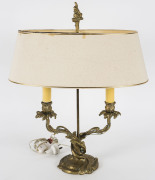 A French rococo style table lamp and shade, 20th century, 57cm high