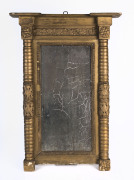 A small Italian gilded portico mirror, 19th century, 73 x 47cm