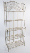 A French wirework folding baker's stand, 20th century, 195cm high, 80cm wide, 42cm deep