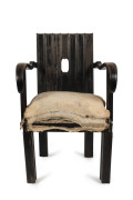 JOSEF HOFFMANN Wiener Werkstätte carver chair from the GALLIA apartment in Vienna, circa 1913. 90cm high, 60cm across the arms