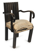 JOSEF HOFFMANN Wiener Werkstätte carver chair from the GALLIA apartment in Vienna, circa 1913. 90cm high, 60cm across the arms - 5