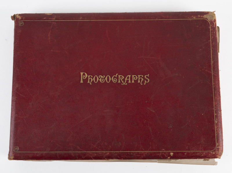 An album of 20 Scottish scene albumen prints, captioned and bound in red morocco, print size 19 x 29cm