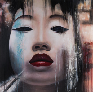 ARTIST UNKNOWN, portrait of a Chinese woman, acrylic on canvas, 85 x 85cm