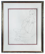 HENRI MATISSE (French, 1869-1954) Jeune Femme Assise (Young Woman Seated), 1942. Pen and ink, signed and dated "12/42" lower left, 51.8 x 39.8cm. Framed. Accompanied by a certificate of authenticity from the Matisse Archives, dated January 24, 2005 with - 3