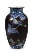 Imari ware Japanese floor vase by FUKAGAWA, Meiji Period, eight character seal mark to base with old label, 79cm high