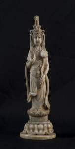 A Chinese carved ivory Goddess figure, 19th century, 14.5cm high