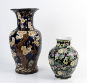 Two Chinese ceramic floral vases, 20th century, 51cm and 30cm high