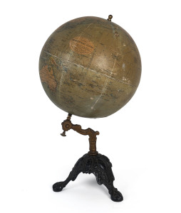 PHILIPS' 12" terrestrial globe on cast metal base, early 20th century