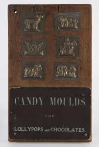 "Candy Moulds for Lollypops and Chocolates", early 20th century, 38cm high