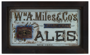 "Wm. A. MILES & Co's, CANADA MALT ALES" American mirrored advertising sign in period oak frame, 19th century, 49 x 79cm