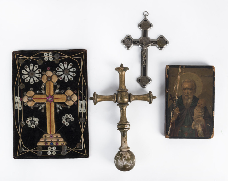 Four assorted religious artefacts, 19th and 20th century, the tallest 28cm high