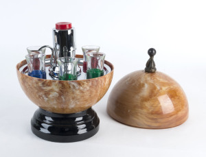 An American early plastic spherical cocktail set, circa 1950s, 31cm high