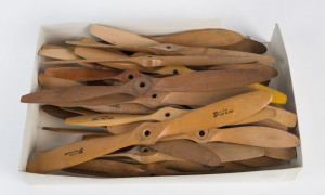 Group of 35 vintage wooden model plane propellers